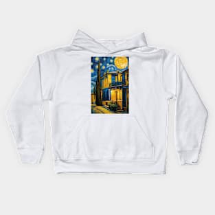 Vincent van Gogh starry night style house Kids Hoodie